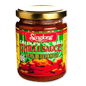 SINGLONG CHKN CHILLI SCE 230G  兴隆鸡饭姜蒜辣椒酱230G