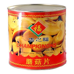JZF MUSHROOM SLICE 2.84KG  吉之福蘑菇片大罐2.84公斤