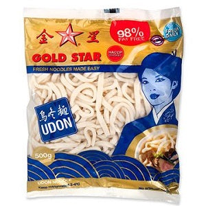 GOLD STAR UDON NOODLE 500G  金星乌冬面500克