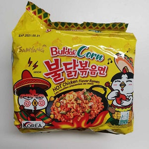 SY HOT CHICKEN NDL CORN 5PK  韩国超辣火鸡墨西哥玉米味5连包